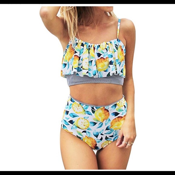 bathing suit with lemons